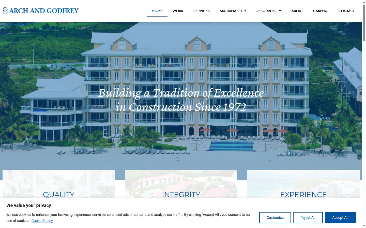 Screenshot of the consent banner shown before any interaction