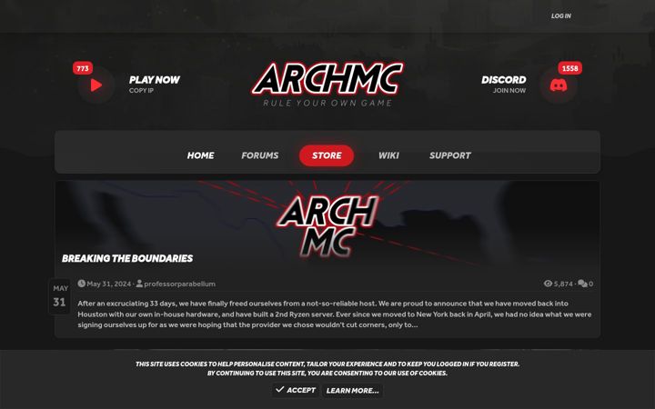 Screenshot of arch.mc