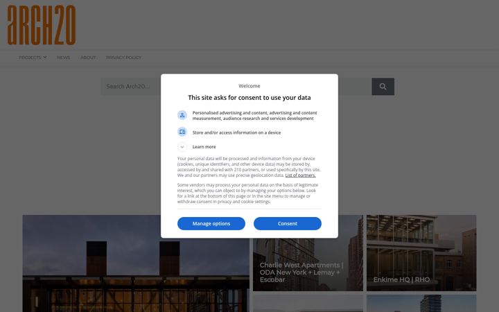 Screenshot of arch2o.com