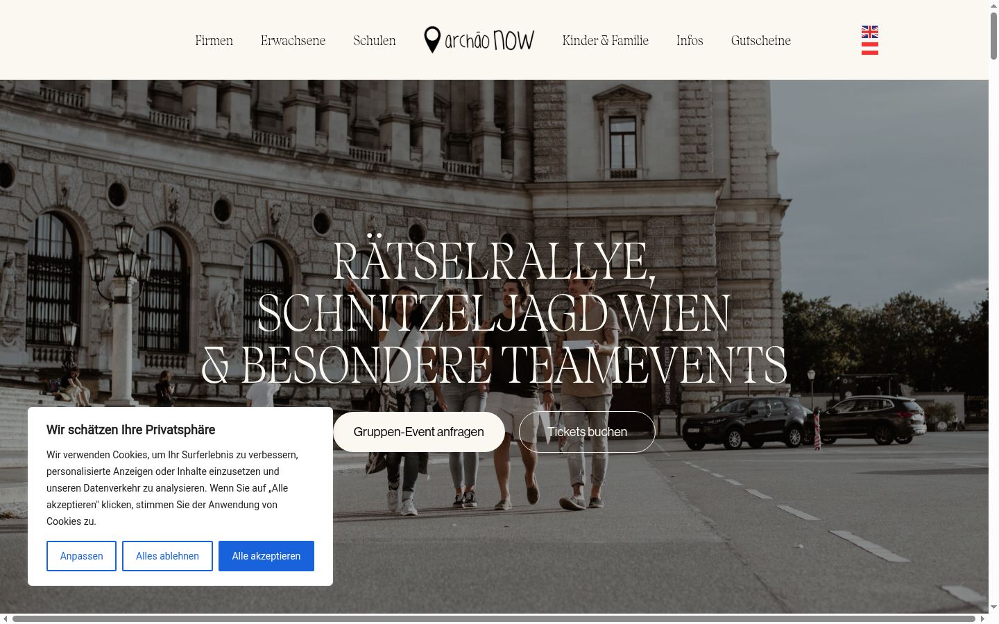 Screenshot of the consent banner shown before any interaction