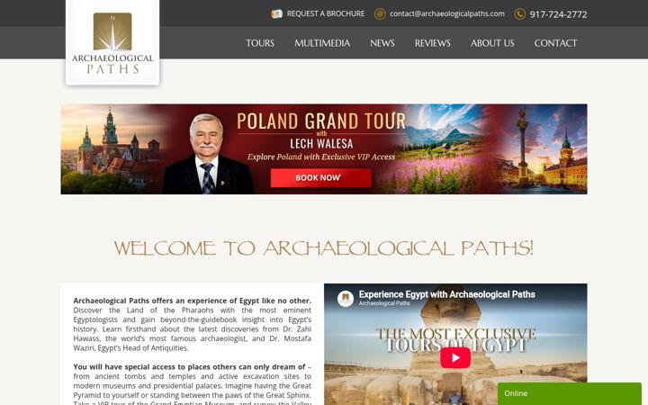 Screenshot of archaeologicalpaths.com