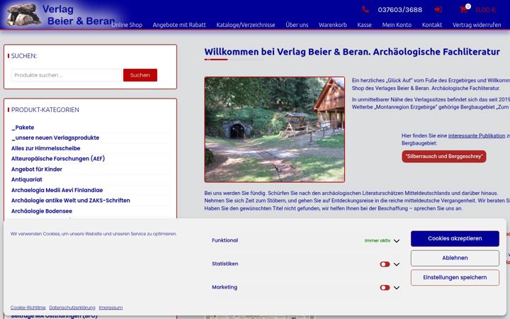 Captura de pantalla de archaeologie-und-buecher.de