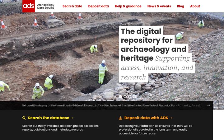 Screenshot of archaeologydataservice.ac.uk