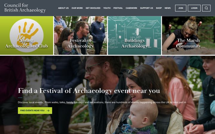 Captura de pantalla de archaeologyuk.org