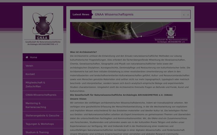 Screenshot of archaeometrie.de