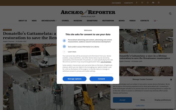 Screenshot of archaeoreporter.com