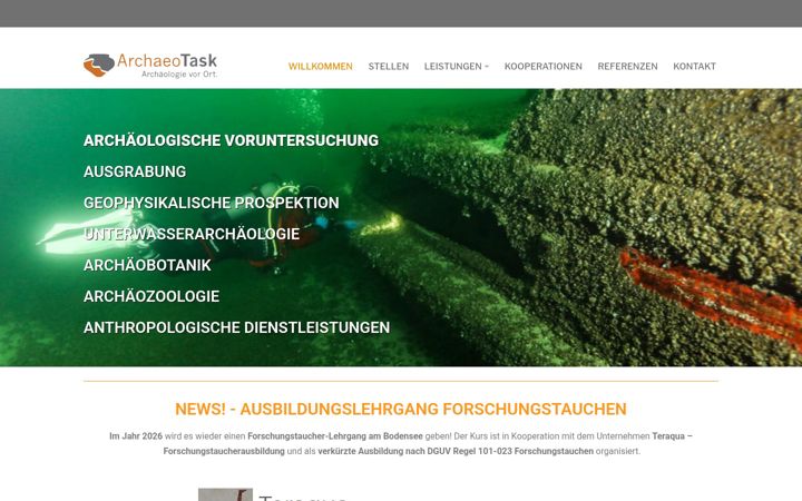 Screenshot of archaeotask.de