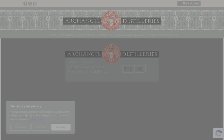 Ekrano kopija archangel-distilleries.co.uk