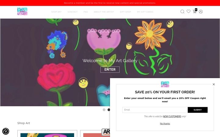 Screenshot of archangelartistry.com