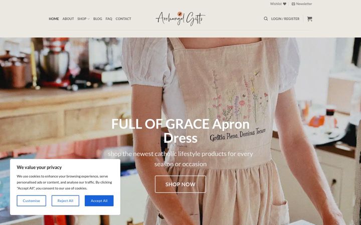 Screenshot of archangelgifts.com