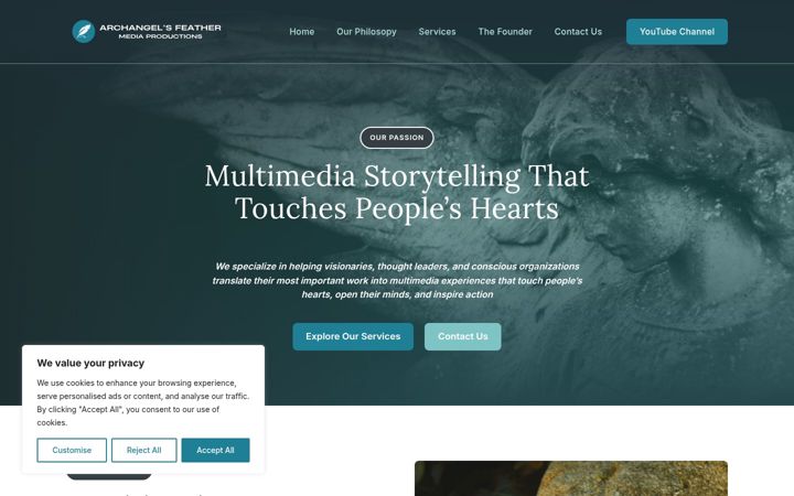 Screenshot of archangelsfeather.com