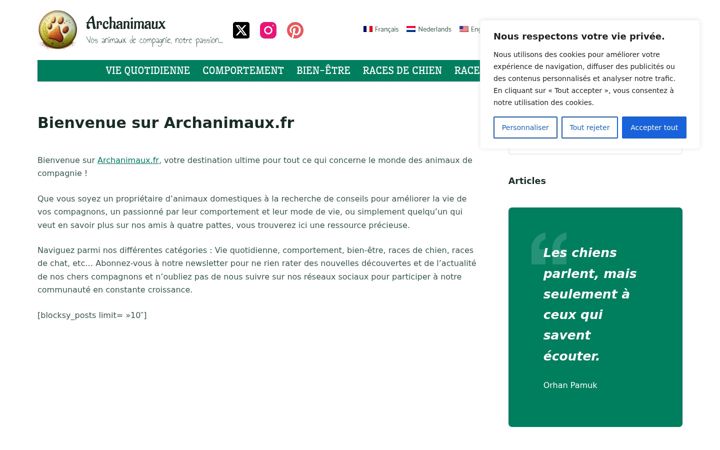 Screenshot of archanimaux.fr
