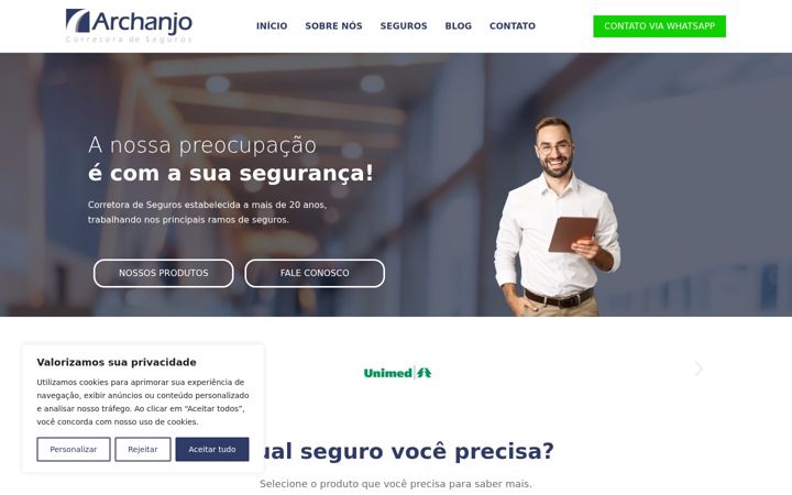 Screenshot of archanjocorretora.com.br