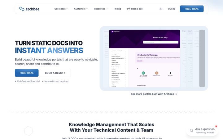 Screenshot of archbee.com