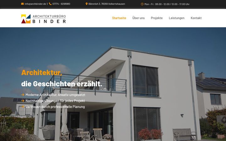 Екранна снимка на archbinder.de