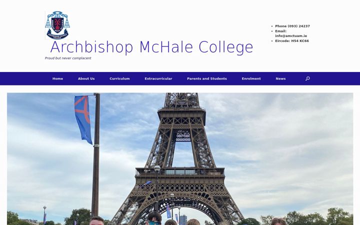 Screenshot of archbishopmchalecollege.ie