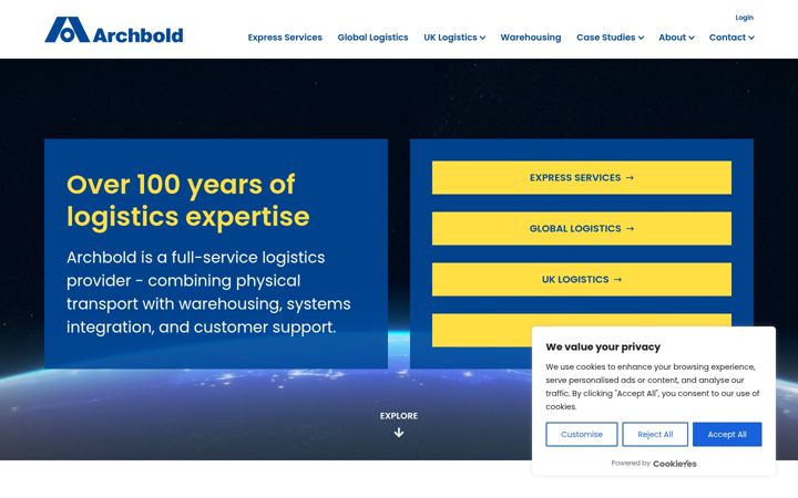 Screenshot of archbold.co.uk