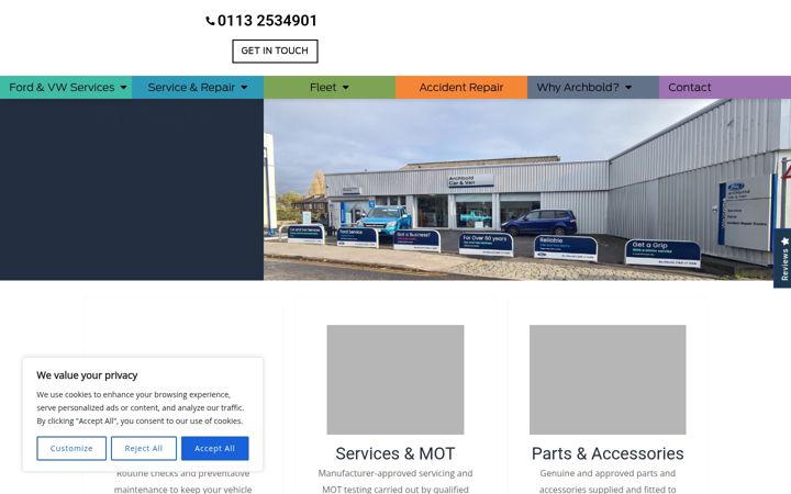 Screenshot van archboldcarandvan.co.uk