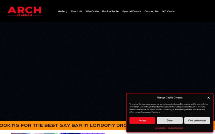 Screenshot van archclapham.co.uk