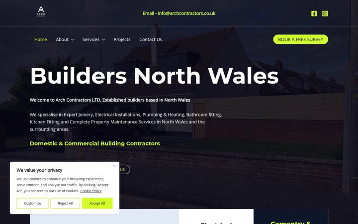 Screenshot of archcontractors.co.uk