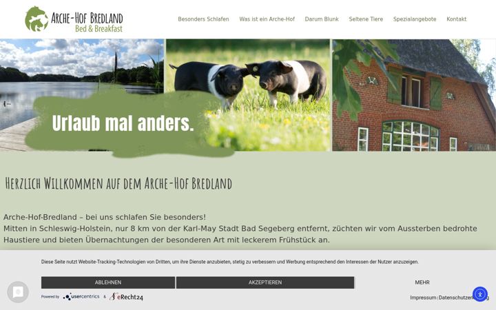 Screenshot of arche-hof-bredland.de