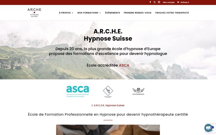 Screenshot του arche-hypnose.ch
