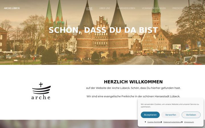 Screenshot of arche-luebeck.de