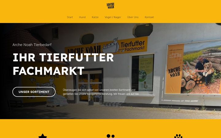 Screenshot of arche-noah-tierbedarf.de