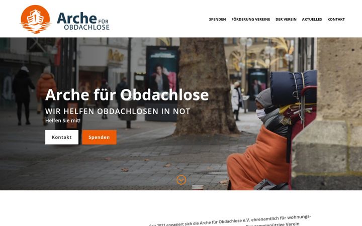 Screenshot of arche-obdach.org
