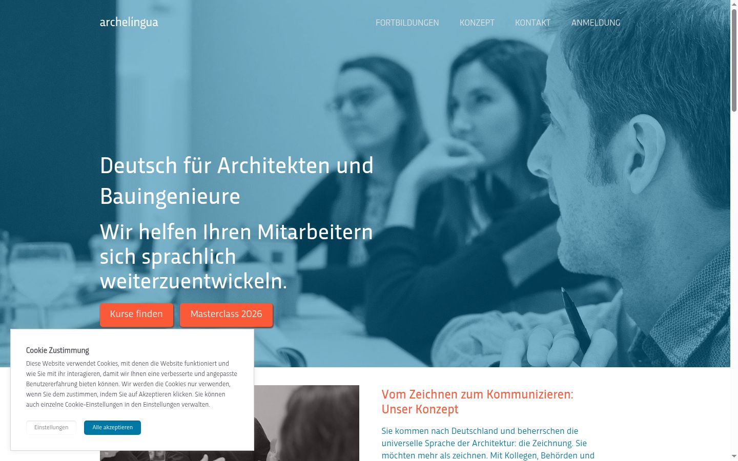 Screenshot des Einwilligungsbanners vor jeglicher Interaktion