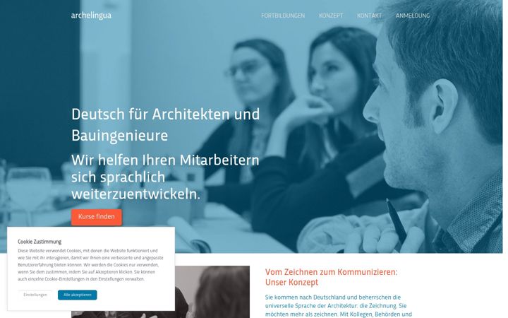 Screenshot of archelingua.de