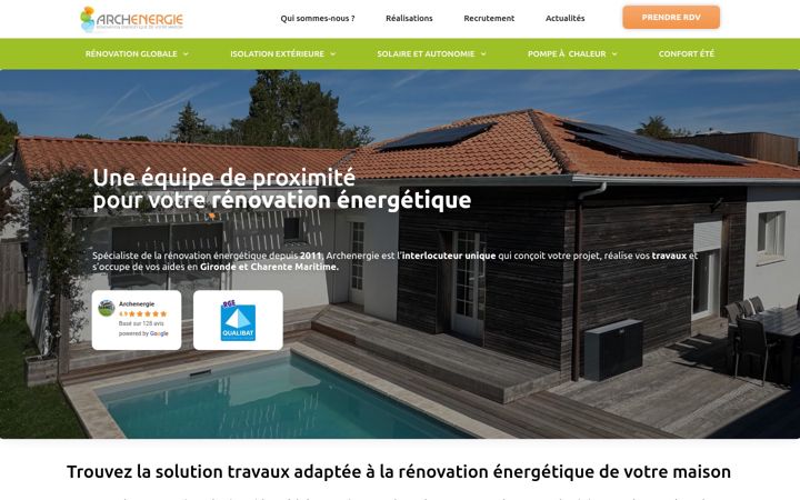 Screenshot of archenergie-renouvelable.fr