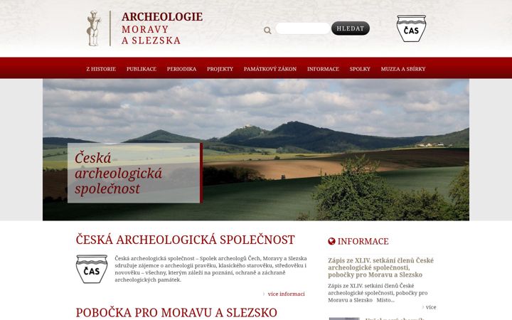 Screenshot of archeologie-ms.cz