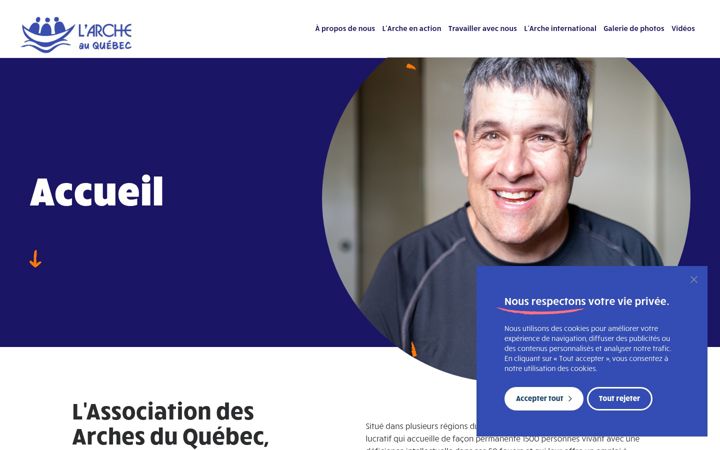 Screenshot stránky archequebec.ca
