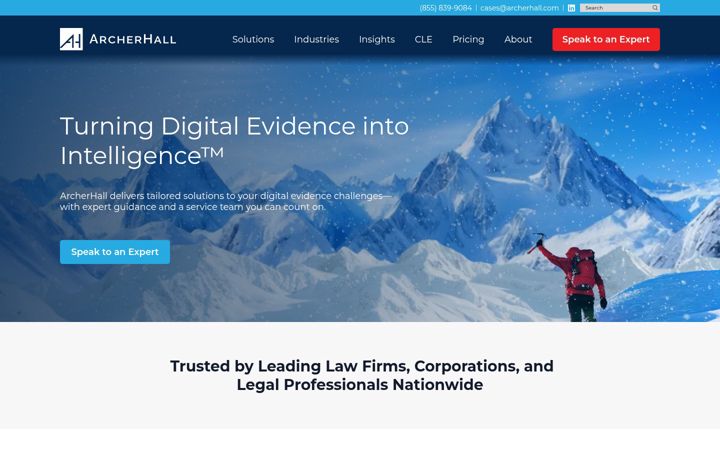 Screenshot of archerhall.com