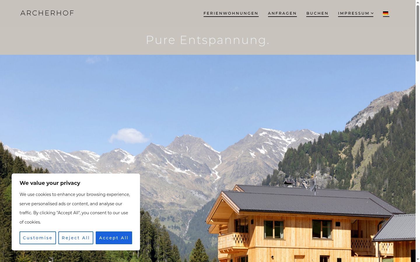 Screenshot of the consent banner shown before any interaction