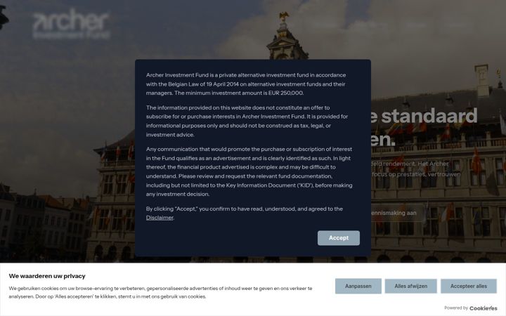 Screenshot of archerinvestment.fund