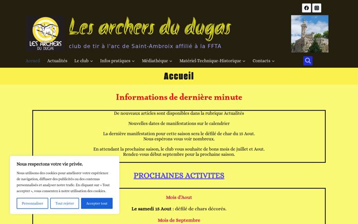 Screenshot van archersdudugas.fr