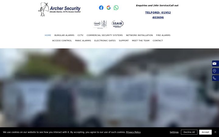 Screenshot van archersecurity.co.uk
