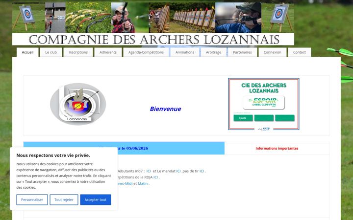 Screenshot of archerslozannais.fr