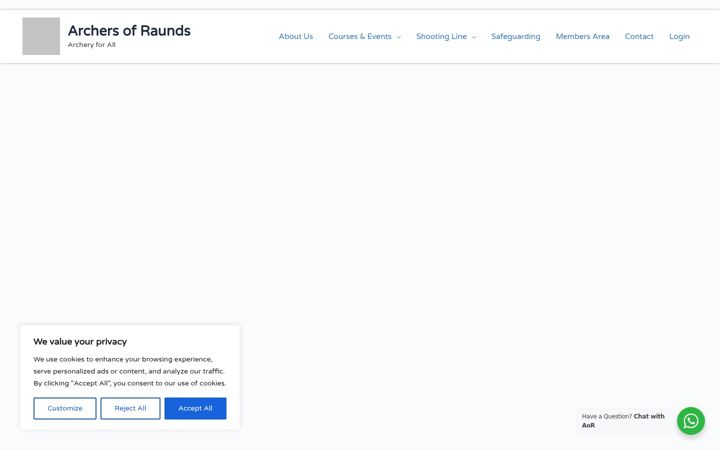 Screenshot of archersofraunds.co.uk
