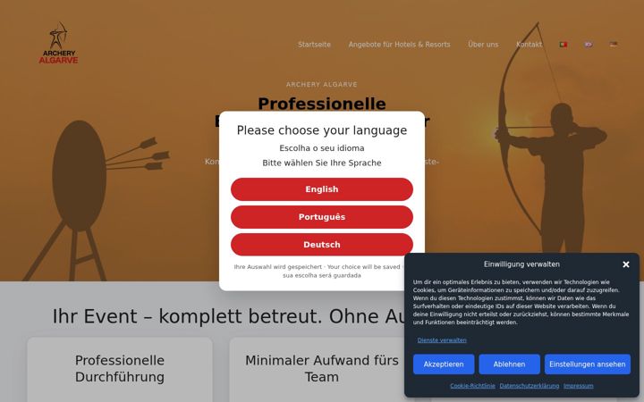 Screenshot of archery-algarve.com