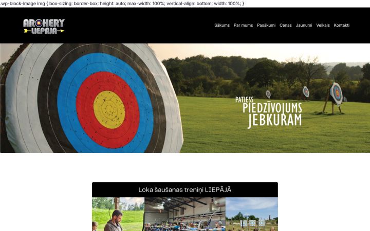 Screenshot του archeryliepaja.lv