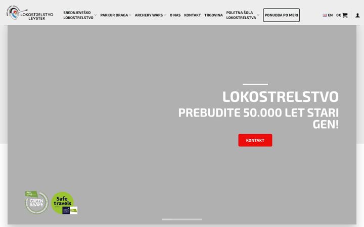 Snímek obrazovky archeryslovenija.com