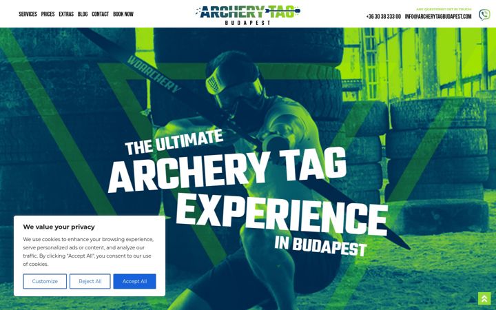 Screenshot of archerytagbudapest.com