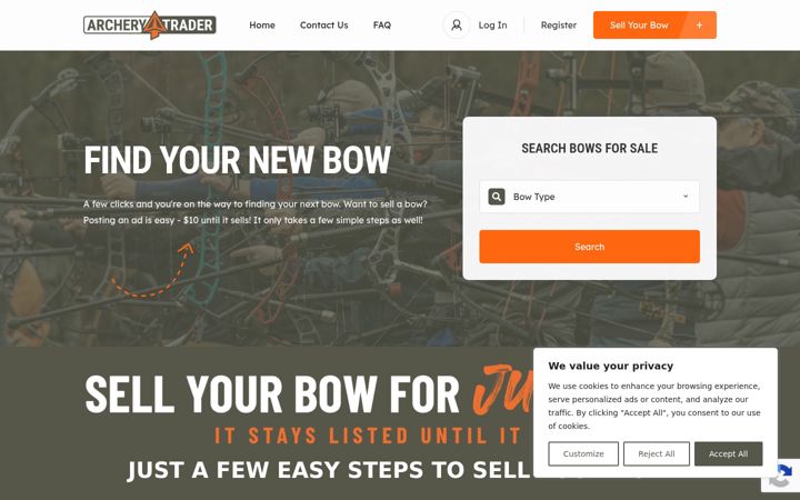 Screenshot of archerytrader.com