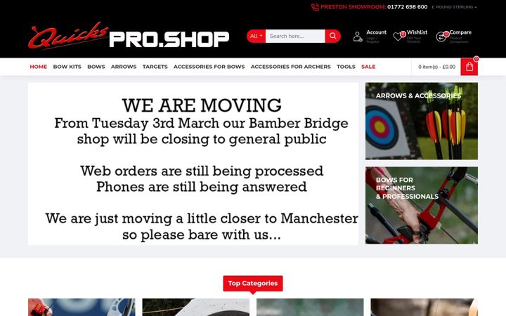 Screenshot of archeryworld.co.uk