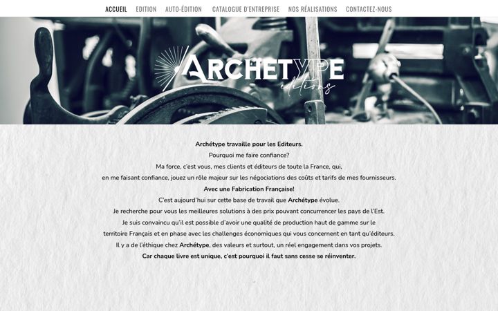 Skjermbilde av archetype-editions.fr
