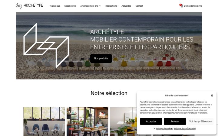 Screenshot of archetype.fr