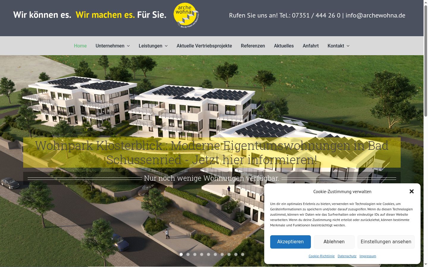 Screenshot of the consent banner shown before any interaction